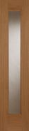 External Oak Contemporary Clear Glass Sidelight 44x1981x457mm