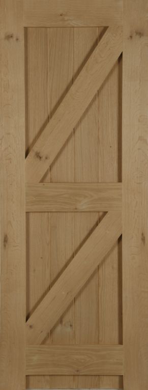 Un-finished Oak Framed Ledged & Braced